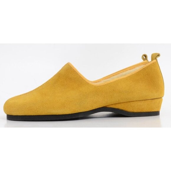 Vintage 60's Daniel Green Soft Suede Mustard Yellow Slip On Slipper Size 7 NEW - Picture 4 of 11